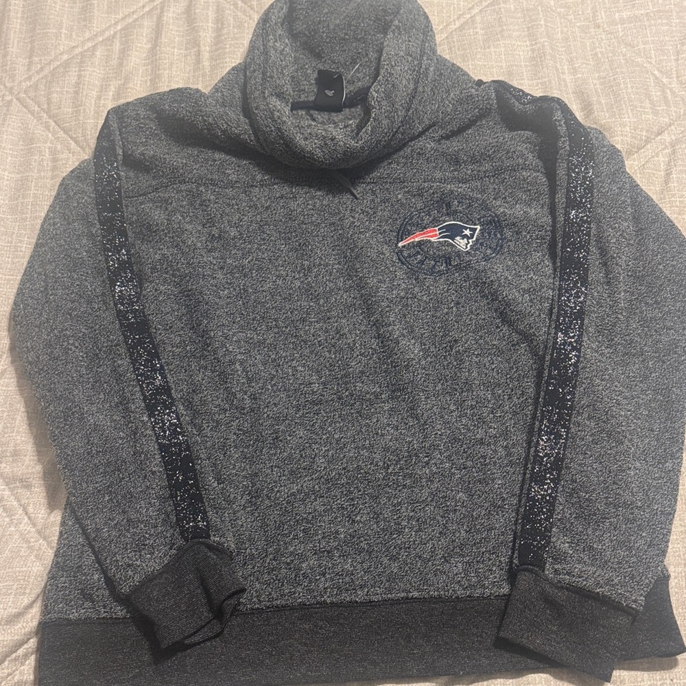 NFL Women's Dark Gray Turtleneck Sweater with Team Patch